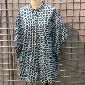 Marketplace India handblockprinted/embroidered tunic, oversized, 100%cotton